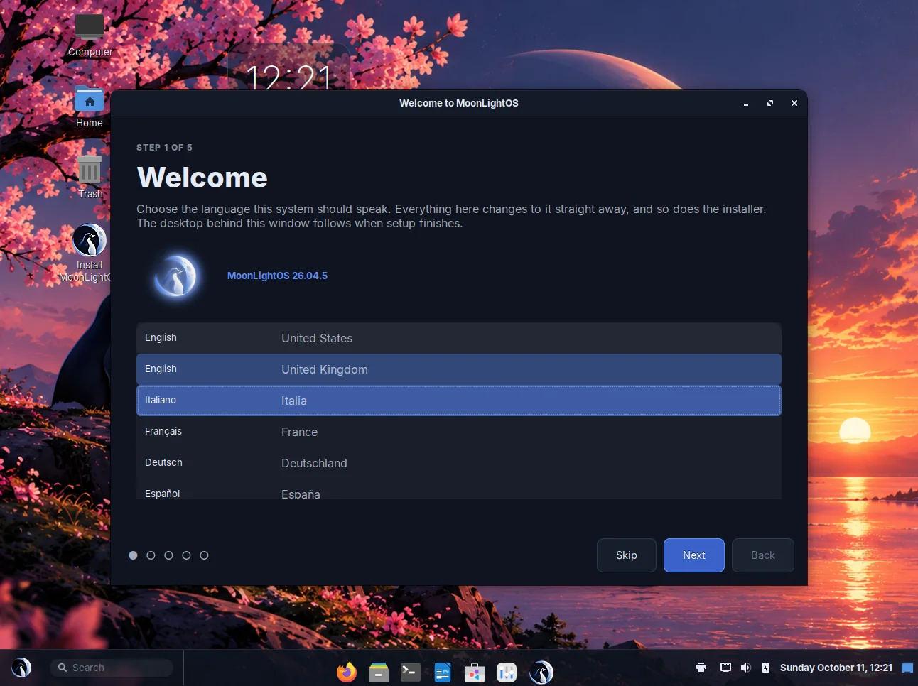 Screenshot of MoonLightOS